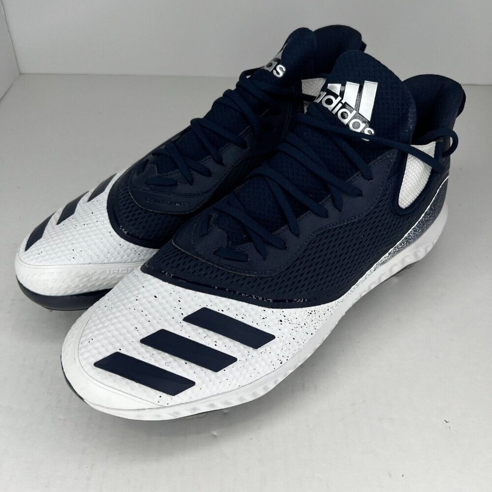 Adidas Mens G28265 Navy Blue White Icon V Bounce Metal Size 16 Baseball Cleats